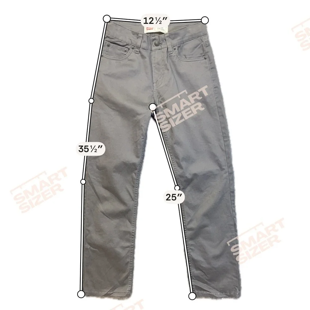 Levis 514 Straight Pants Kids 12 REG Grey Excellent Adjustable Waist‎ Cotton